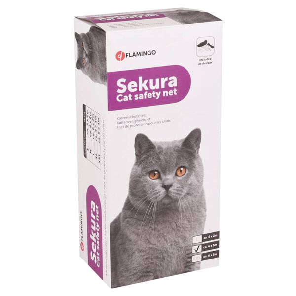FLAMINGO Katzen-Sicherheitsnetz Sekura 4x3 m XL Schwarz