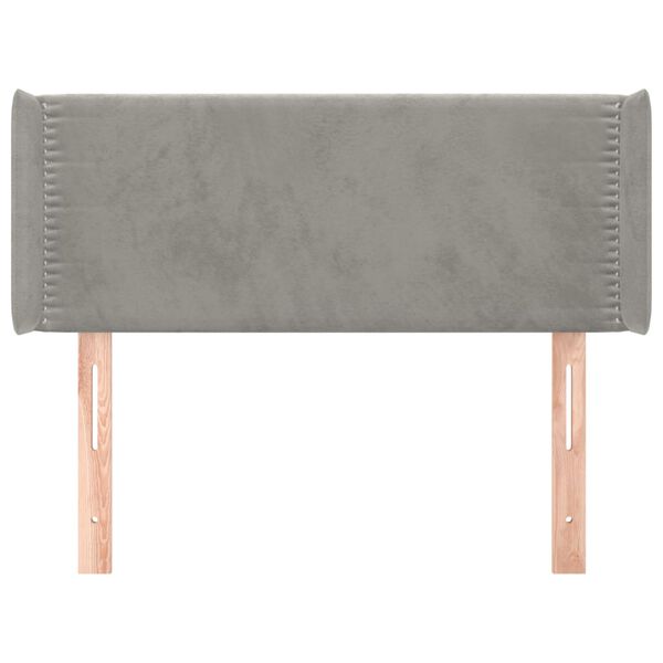 vidaXL Kopfteil mit Ohren Hellgrau 83x16x78/88 cm Samt