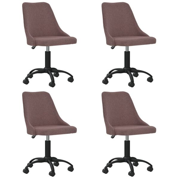 vidaXL Esszimmerst&uuml;hle 4 Stk. Drehbar Braun Stoff