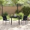 vidaXL Garten Essgruppe 3 pcs Schwarz und Grau PE-Rattan