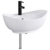 vidaXL Waschbecken mit Wasserhahn und Abfluss Matt Schwarz