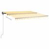 vidaXL Standmarkise Manuell Einziehbar 450x350 cm Gelb/Wei&szlig;