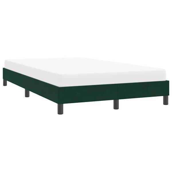 vidaXL Bettgestell ohne Matratze Dunkelgr&uuml;n 120x220 cm Samt