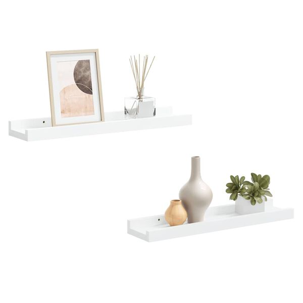 vidaXL Bilderleisten 2 Stk. Wei&szlig; 40x9x3 cm MDF