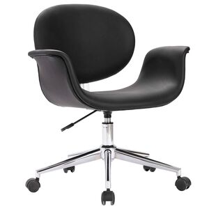vidaXL Drehbarer B&uuml;rostuhl Schwarz Kunstleder