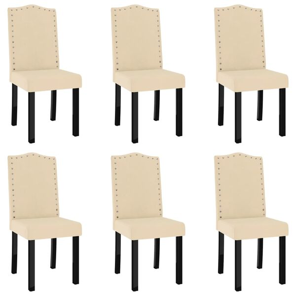 vidaXL Esszimmerst&uuml;hle 6 Stk. Creme Samt