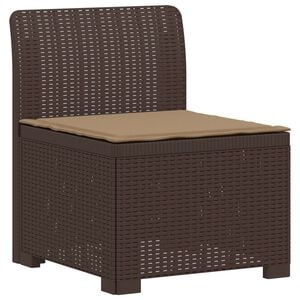 vidaXL 1-Sitzer Garten-Sofa mit Kissen Rattan-Look PP Braun