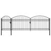 vidaXL Gartentor mit Gew&ouml;lbter Spitze Stahl 2 x 5 m Schwarz