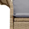 vidaXL Gartensofa mit Kissen Beige 141 x 62 x 69cm Poly-Rattan