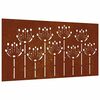 vidaXL Garten-Wanddeko 105x55 cm Cortenstahl Blumen-Design