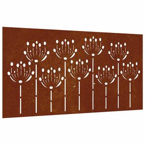 vidaXL Garten-Wanddeko 105x55 cm Cortenstahl Blumen-Design