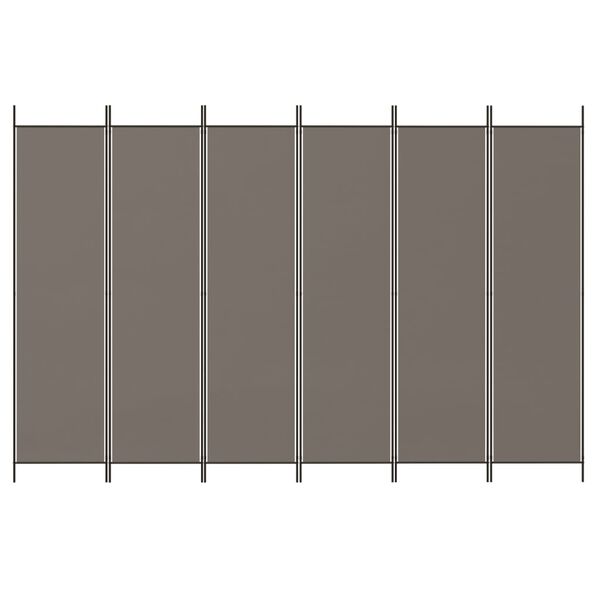 vidaXL 6-tlg. Paravent Anthrazit 300x200 cm Stoff