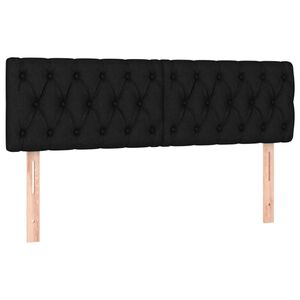 vidaXL Kopfteile Schwarz 144x7x78/88 cm Stoff