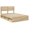 vidaXL Bettrahmen Sonoma-Eiche 150 x 200 cm Massives Kiefernholz