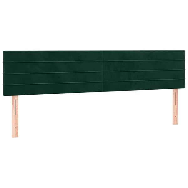 vidaXL LED Kopfteil Dunkelgr&uuml;n 180x5x78/88 cm Samt
