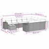 vidaXL 11-tlg. Garten-Sofagarnitur mit Kissen Hellgrau Poly Rattan
