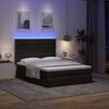 vidaXL Ottoman-Bett mit Matratzen & LEDs Schwarz 140x190 cm Samt