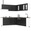vidaXL 11-tlg. K&uuml;chenschrank-Set Lucca Schwarz Holzwerkstoff