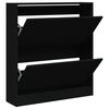 vidaXL Schuhschrank Schwarz 80x21x87,5 cm Holzwerkstoff