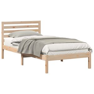 vidaXL Bettrahmen mit Kopfteil Braun 80 x 200 cm Massives Kiefernholz