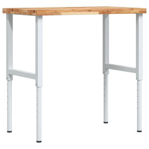 vidaXL Werkbank 100x60x(73-99,5) cm Massivholz Akazie Rechteckig