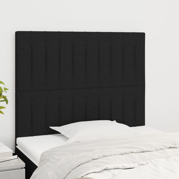 vidaXL Kopfteil Schwarz 80x5x118/128 cm Stoff