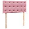 vidaXL Boxspringbett mit Matratze Rosa 90x190 cm Samt