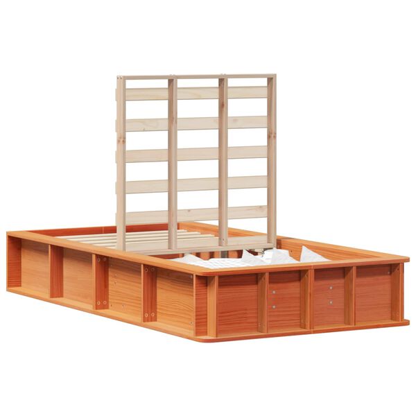 vidaXL Bettrahmen Wachsbraun 90 x 190 cm Massives Kiefernholz