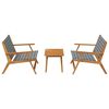 vidaXL Gartenst&uuml;hle mit Tisch 3 pcs Schwarz 90 x 45 x 40 cm