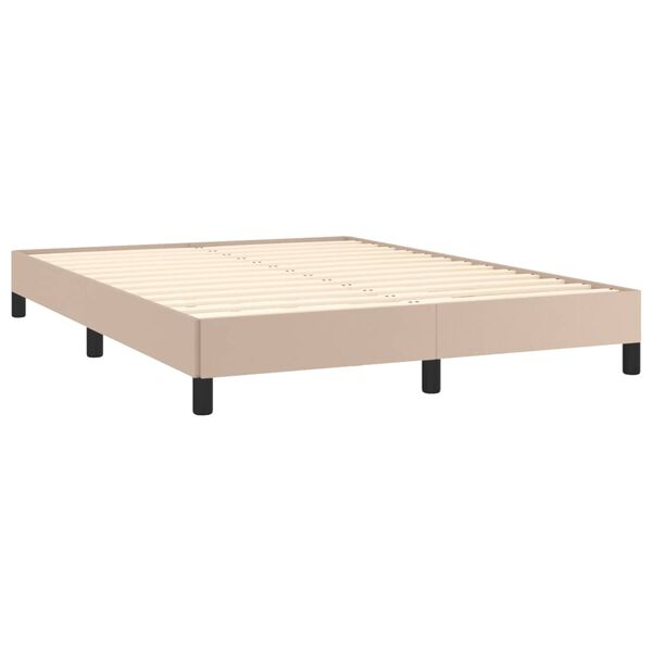 vidaXL Bettgestell Cappuccino-Braun 140x200 cm Kunstleder