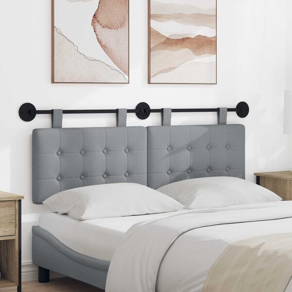 vidaXL H&auml;ngevorderseite Wandmontiert Hellgrau 150 x 55 x 5 cm Stoff