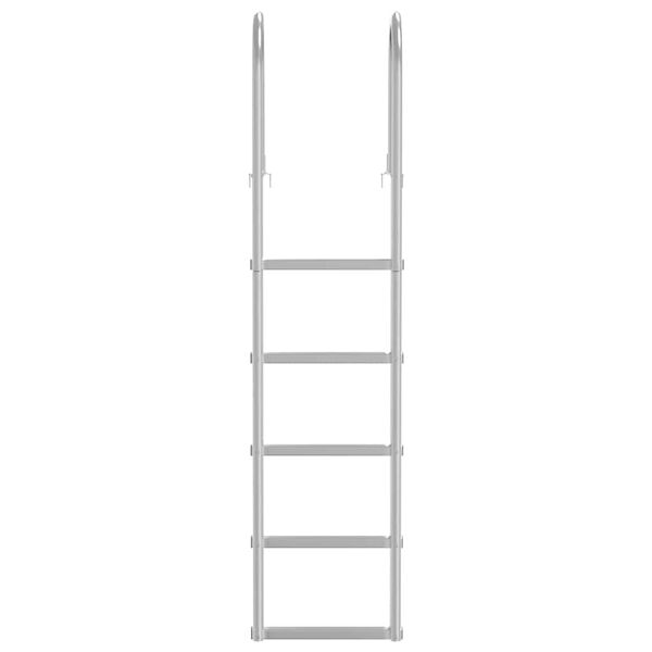 vidaXL 5-Stufen Dockleiter Silber 45 &times;11,5 &times;190 cm Aluminium