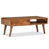 vidaXL Couchtisch mit Schublade Massivholz Geschnitzt 100x50x40 cm