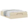 vidaXL Bettgestell mit Matratze mit Matratze 2 pcs Creme Stoff