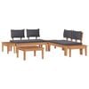 vidaXL Gartensofa-set 3 Stk. Braun und Grau