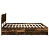 vidaXL Bettrahmen Ger&auml;ucherte Eiche 200 x 200 cm Holzwerkstoff