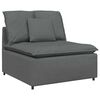 vidaXL Modulares Sofa Mittelmodul mit Kissen Dunkelgrau 100 cm
