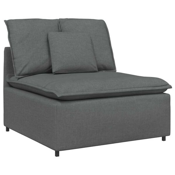 vidaXL Modulares Sofa Mittelmodul mit Kissen Dunkelgrau 100 cm