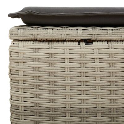 vidaXL 6-tlg. Garten-Sofagarnitur mit Kissen Hellgrau Poly Rattan