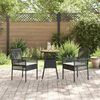 vidaXL Garten Essgruppe 3 pcs Schwarz Poly-Rattan