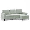 vidaXL 3-Sitzer-Sofa mit Hocker Hellgrau 180 cm Samt