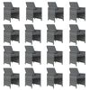 vidaXL 17-tlg. Garten-Essgruppe mit Kissen Grau Poly Rattan