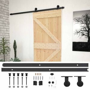 vidaXL Schiebet&uuml;r 90 x 210 cm Massives Kiefernholz