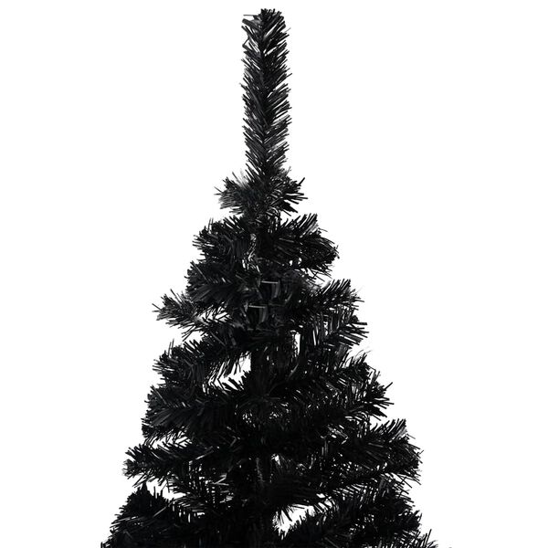 vidaXL K&uuml;nstlicher Weihnachtsbaum Beleuchtung & Kugeln Schwarz 240 cm