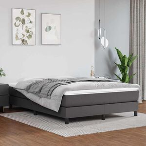 vidaXL Taschenfederkernmatratze Mittel Grau 140x200x20 cm Kunstleder