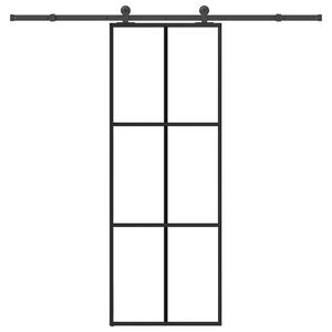 vidaXL Schiebet&uuml;r mit Beschlag 76x205 cm ESG-Glas & Aluminium