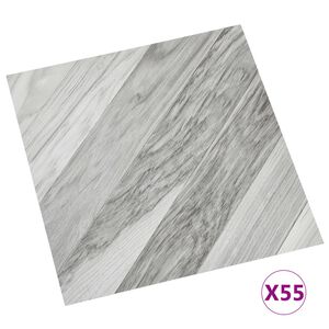 vidaXL PVC-Fliesen Selbstklebend 55 Stk. 5,11 m&sup2; Grau Gestreift