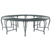 vidaXL Baumbank 8-Sitzanzahl &Oslash; 160 x 44 cm Stahl Silber Grau Rund