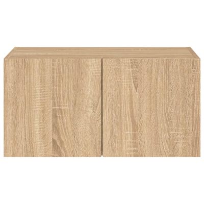 vidaXL TV-Wandschrank mit LED-Leuchten Sonoma-Eiche 60x35x31 cm