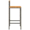vidaXL Barhocker 4 Stk. Grau Poly Rattan und Massivholz Akazie